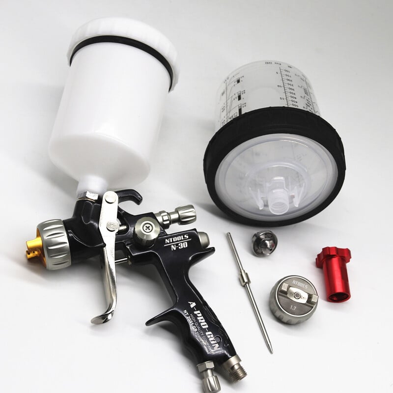 Pištolj za prskanje s pištoljem za boju automobila od 1,3 i 1,7 mm sa spremnikom za miješanje od 600 CC i adapterom za raspršivanje laka za raspršivanje boje / pištolj za raspršivanje na zrak / zračni alati