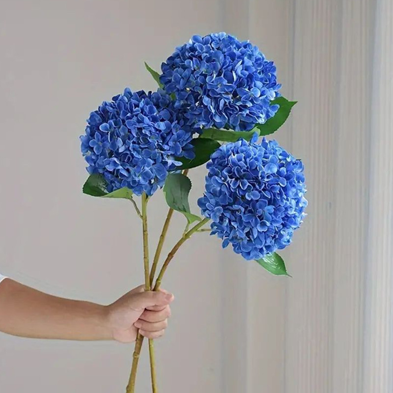 Gyönyörű selyem művirágok hortenzia csokor Valódi tapintású Művirág otthonra Esküvői szoba dekoráció Party barkács dekoráció