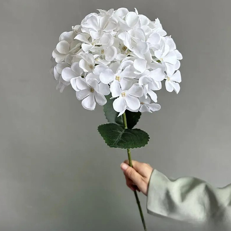 Gyönyörű selyem művirágok hortenzia csokor Valódi tapintású Művirág otthonra Esküvői szoba dekoráció Party barkács dekoráció