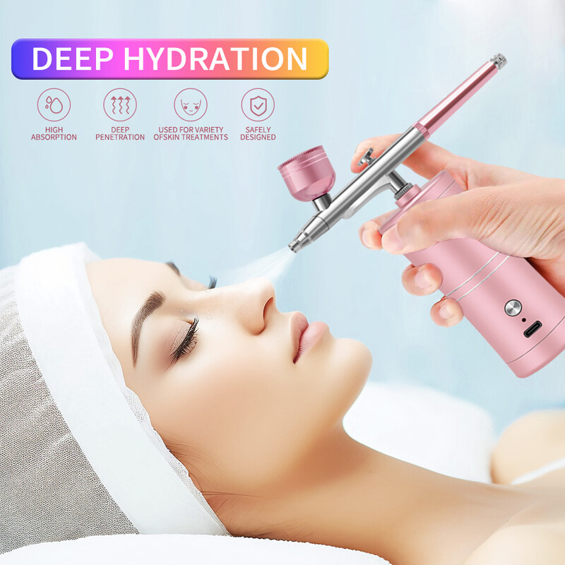 Kaasaskantav laetav juhtmevaba õhuhari koos kompressori ühetoimelise pihustuspüstoliga näo ilu jaoks, küünte kunsti tätoveeringu jaoks käsitöökoogivärvi