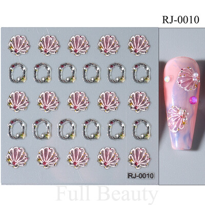 Λαμπερά αυτοκόλλητα νυχιών ουράς γοργόνας Ολογραφικό αστέρι 5D αυτοκόλλητα με θαλάσσια ζώα Μέδουσες νυχιών Sliders Scrub Καλοκαιρινό σχέδιο