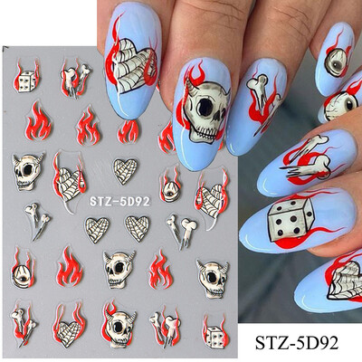 Λαμπερά αυτοκόλλητα νυχιών ουράς γοργόνας Ολογραφικό αστέρι 5D αυτοκόλλητα με θαλάσσια ζώα Μέδουσες νυχιών Sliders Scrub Καλοκαιρινό σχέδιο