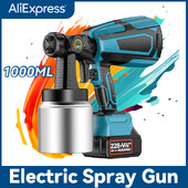 Pistol electric de pulverizare 42000RPM 5 duze 1000ML Pulverizator de vopsea de uz casnic Mobilier auto Aerografia pentru baterie Makita