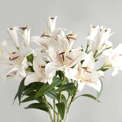 Valódi érintés Liliomág műanyag hamis virág esküvői parti dekoráció fotózás kellékek deco mariage fleurs artificielles