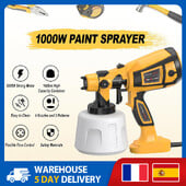 Festékszóró 1000 W nagy teljesítményű elektromos festékszóró pisztoly 1400 ml nagy kapacitású tartály, könnyen tisztítható 4 fúvókával és 3 mintával