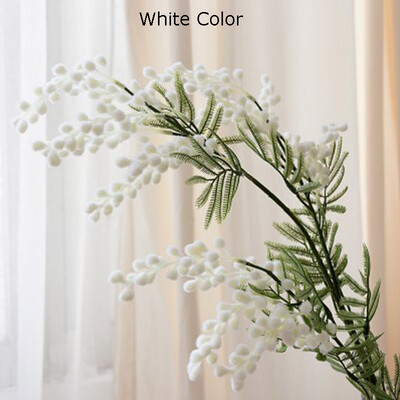 86 cm umjetna grana cvijeta mimoze, lišće tropske palme, lažni žuti prašnik, svileni cvijet bagrema, lažna biljka, jesenski ukras