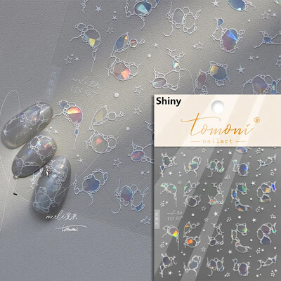 Καλοκαιρινή παραλία Dreamy Water Bubble Γοργόνα Κοχύλι Αστερίας Μέδουσες Αστερίες Μαλακό ανάγλυφο Διακόσμηση Νυχιών Αυτοκόλλητα Μανικιούρ Αυτοκόλλητα