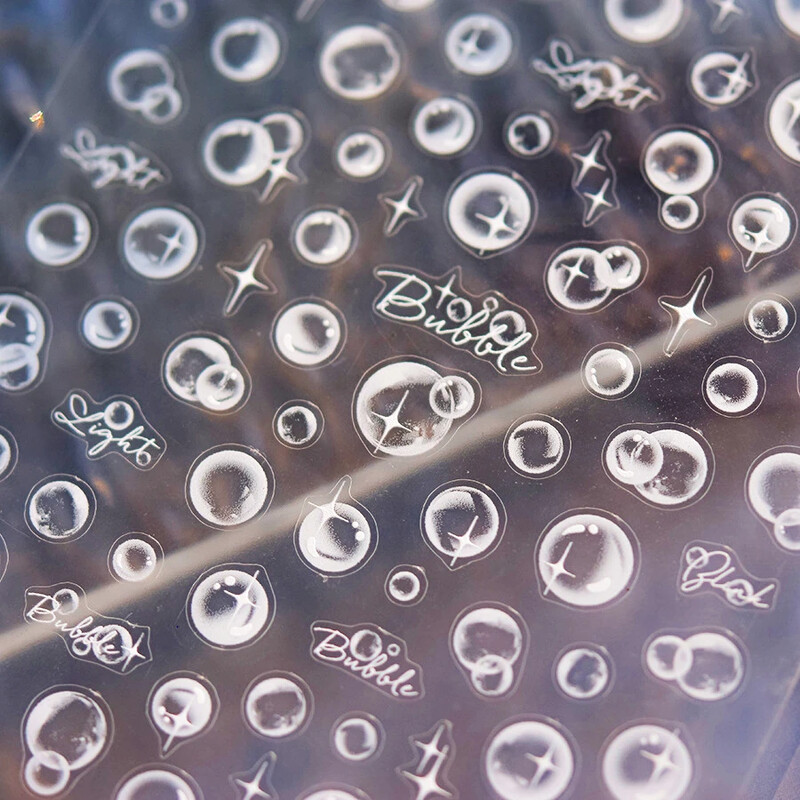 Καλοκαιρινή παραλία Dreamy Water Bubble Γοργόνα Κοχύλι Αστερίας Μέδουσες Αστερίες Μαλακό ανάγλυφο Διακόσμηση Νυχιών Αυτοκόλλητα Μανικιούρ Αυτοκόλλητα