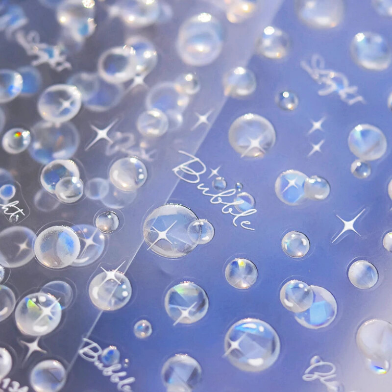 Καλοκαιρινή παραλία Dreamy Water Bubble Γοργόνα Κοχύλι Αστερίας Μέδουσες Αστερίες Μαλακό ανάγλυφο Διακόσμηση Νυχιών Αυτοκόλλητα Μανικιούρ Αυτοκόλλητα