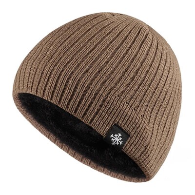 Unisex Snow Labal Zimske kape Jednobojne pletene kape za muškarce i žene Beanie Cap Outdoor Dodavanje krznene podstave Tople sportske kape