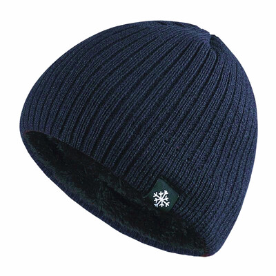 Unisex Snow Labal Zimske kape Jednobojne pletene kape za muškarce i žene Beanie Cap Outdoor Dodavanje krznene podstave Tople sportske kape