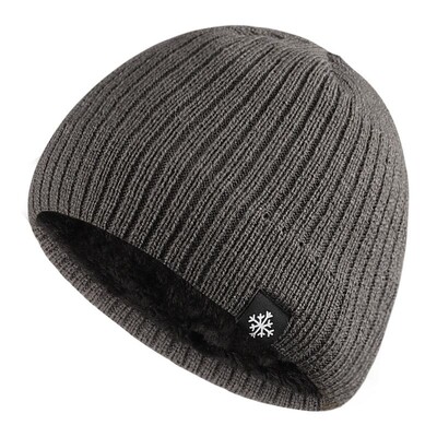 Unisex Snow Labal Zimske kape Jednobojne pletene kape za muškarce i žene Beanie Cap Outdoor Dodavanje krznene podstave Tople sportske kape