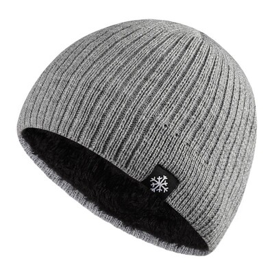Unisex Snow Labal Zimske kape Jednobojne pletene kape za muškarce i žene Beanie Cap Outdoor Dodavanje krznene podstave Tople sportske kape
