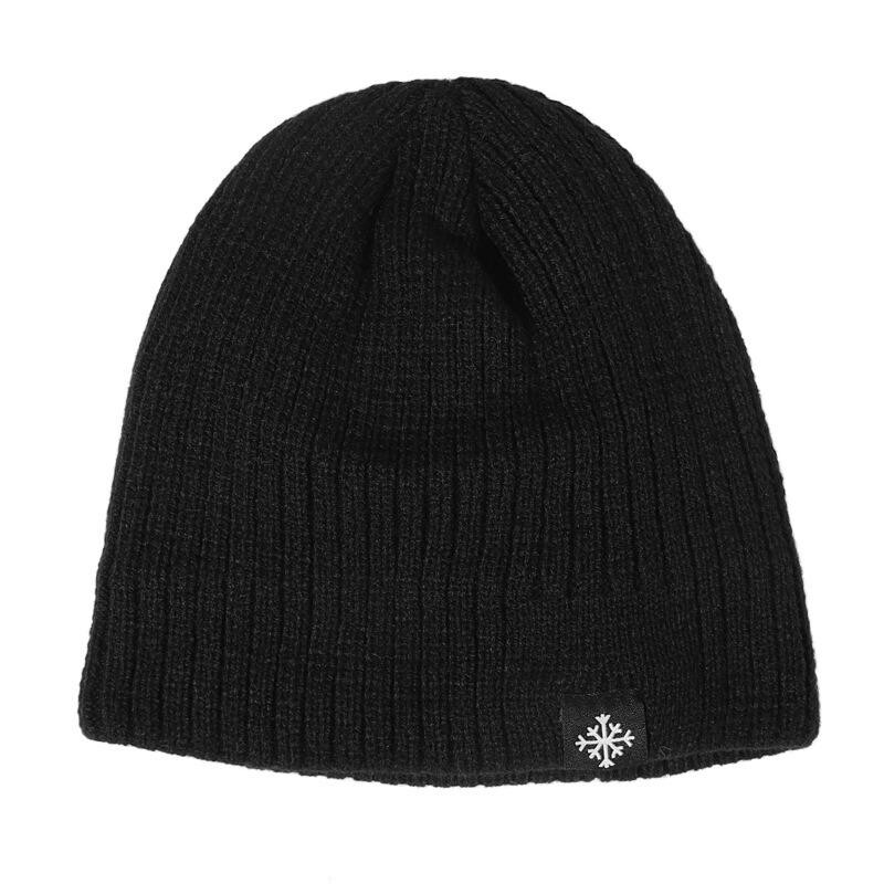Unisex Snow Labal Zimske kape Jednobojne pletene kape za muškarce i žene Beanie Cap Outdoor Dodavanje krznene podstave Tople sportske kape