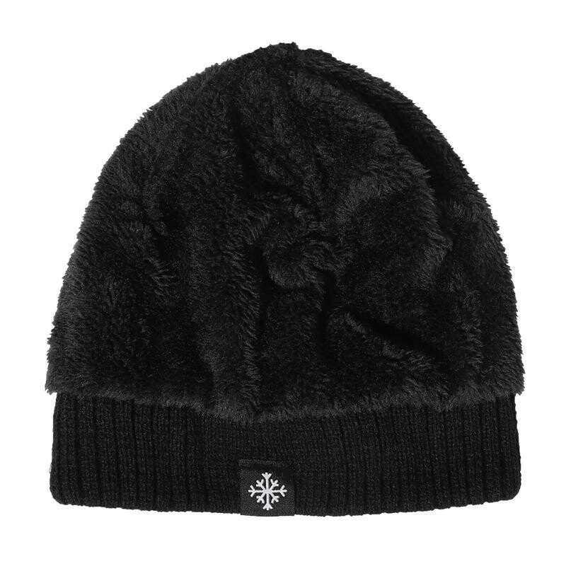 Unisex Snow Labal Zimske kape Jednobojne pletene kape za muškarce i žene Beanie Cap Outdoor Dodavanje krznene podstave Tople sportske kape