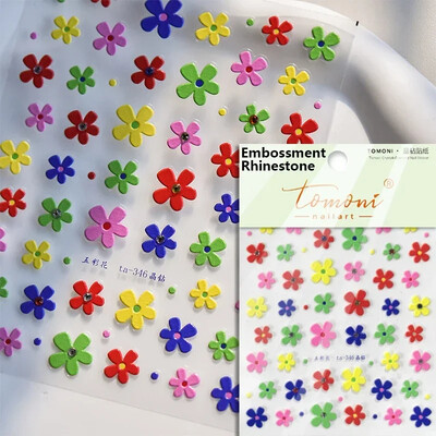 Blizganti žalia keturių lapų dobilų vasaros spalvinga želė gėlė ramunė Kalnų krištolas Lazerinis nagų dailės dekoravimo lipdukas Manikiūro įrankių lipdukas