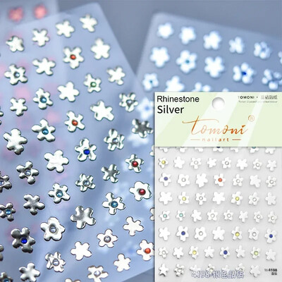 Blizganti žalia keturių lapų dobilų vasaros spalvinga želė gėlė ramunė Kalnų krištolas Lazerinis nagų dailės dekoravimo lipdukas Manikiūro įrankių lipdukas