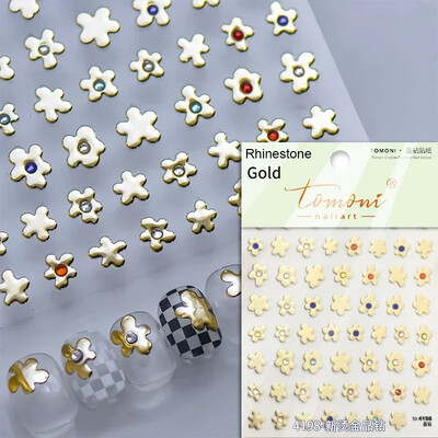 Blizganti žalia keturių lapų dobilų vasaros spalvinga želė gėlė ramunė Kalnų krištolas Lazerinis nagų dailės dekoravimo lipdukas Manikiūro įrankių lipdukas