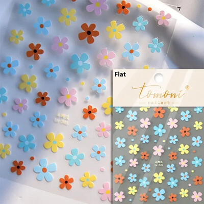 Blizganti žalia keturių lapų dobilų vasaros spalvinga želė gėlė ramunė Kalnų krištolas Lazerinis nagų dailės dekoravimo lipdukas Manikiūro įrankių lipdukas