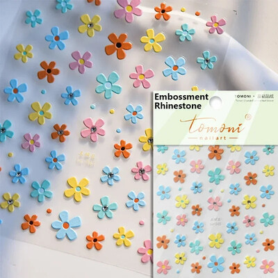 Blizganti žalia keturių lapų dobilų vasaros spalvinga želė gėlė ramunė Kalnų krištolas Lazerinis nagų dailės dekoravimo lipdukas Manikiūro įrankių lipdukas