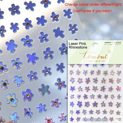 Blizganti žalia keturių lapų dobilų vasaros spalvinga želė gėlė ramunė Kalnų krištolas Lazerinis nagų dailės dekoravimo lipdukas Manikiūro įrankių lipdukas