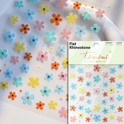 Blizganti žalia keturių lapų dobilų vasaros spalvinga želė gėlė ramunė Kalnų krištolas Lazerinis nagų dailės dekoravimo lipdukas Manikiūro įrankių lipdukas