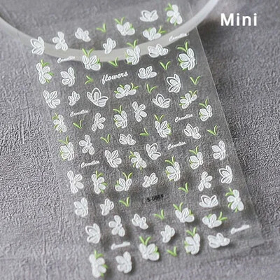 Blizganti žalia keturių lapų dobilų vasaros spalvinga želė gėlė ramunė Kalnų krištolas Lazerinis nagų dailės dekoravimo lipdukas Manikiūro įrankių lipdukas