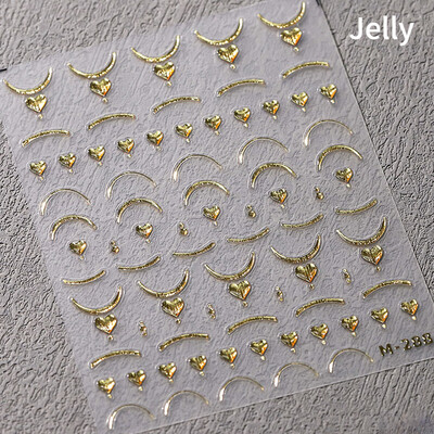 Χαλκομανίες μανικιούρ σε κινέζικο στυλ με χρυσό σφραγισμένο Θεό ελάφι