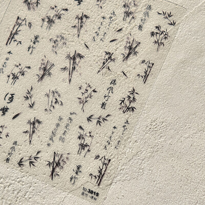 1db 5D tavaszi kínai Retro piros zöld bambusz körömbűvölő matricák 4Styles körömdíszek matricák DIY öntapadó csúszka