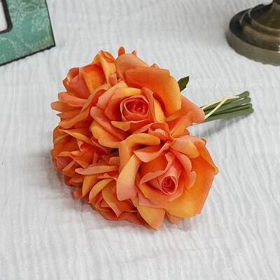 Hidratantna 5 glava Buket ruža Latex Real Touch Umjetno cvijeće Vjenčani svadbeni buket Rođendanska zabava Home Decor Rose