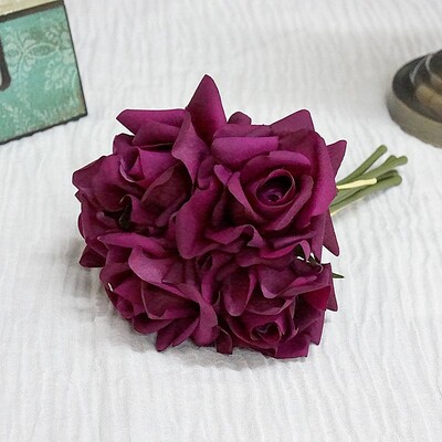 Hidratantna 5 glava Buket ruža Latex Real Touch Umjetno cvijeće Vjenčani svadbeni buket Rođendanska zabava Home Decor Rose