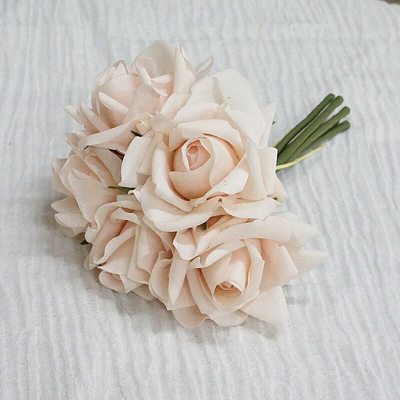 Hidratantna 5 glava Buket ruža Latex Real Touch Umjetno cvijeće Vjenčani svadbeni buket Rođendanska zabava Home Decor Rose
