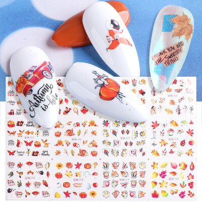 Άνοιξη Sakura Nail Water Αυτοκόλλητα Ροζ άνθη κερασιάς Αυτοκόλλητα λουλούδια φύλλα δέντρο Καλοκαιρινό νύχια καλλιτεχνική διακόσμηση Sliders BEA1621-1632