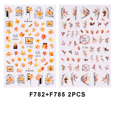 2db 3D juharlevelű körömdíszítő matrica arany őszi vonal tapadó csúszka kivitelben polírozott matrica nőknek barkács manikűr dekoráció