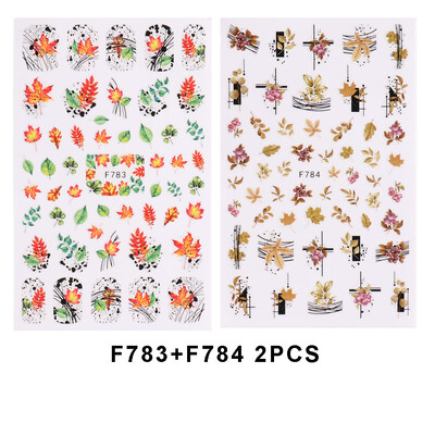 2db 3D juharlevelű körömdíszítő matrica arany őszi vonal tapadó csúszka kivitelben polírozott matrica nőknek barkács manikűr dekoráció