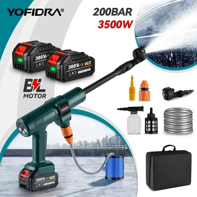 Yofidra 200Bar 3500W kefe nélküli elektromos magasnyomású mosó 6 az 1-ben autómosó kerti vízpisztoly Makita 18V akkumulátoros szórópisztolyhoz