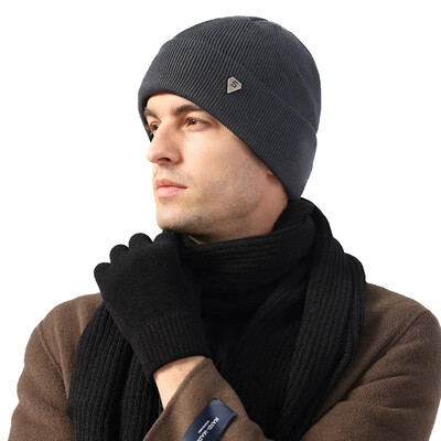 Καπέλο χειμωνιάτικο χοντρό πλεκτό για άνδρες Μαύρο καπέλο χιπ χοπ ζευγαριού Ανδρικό γυναικείο καπέλο με πλεκτό καπέλο μοντέρνο πεπόνι ζεστό αντιανεμικό