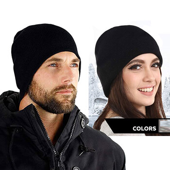 Skullies Beanies Мъжка плетена шапка Зимни шапки за жени Шапки Мъжка зимна шапка Gorro Warm Thick Fur Bonnet Homme Skull Hat Cap