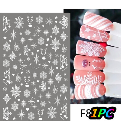 Αυτοκόλλητα 5D *Χριστουγεννιάτικα* Ανάγλυφα Snowflakes Nail Art 8*10cm Kawaii Snowman/Santa Claus/Elk Cartoon Decal DIY Xmas Slider