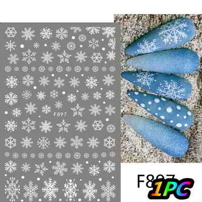 Αυτοκόλλητα 5D *Χριστουγεννιάτικα* Ανάγλυφα Snowflakes Nail Art 8*10cm Kawaii Snowman/Santa Claus/Elk Cartoon Decal DIY Xmas Slider