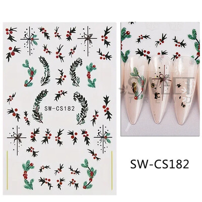 Autocolante pentru unghii cu desene animate de Crăciun Mănuși Om de zăpadă Moș Crăciun Glisoare autoadezive Decalcomanii pentru unghii Decorație artistică pentru manichiură cu fulgi de nea