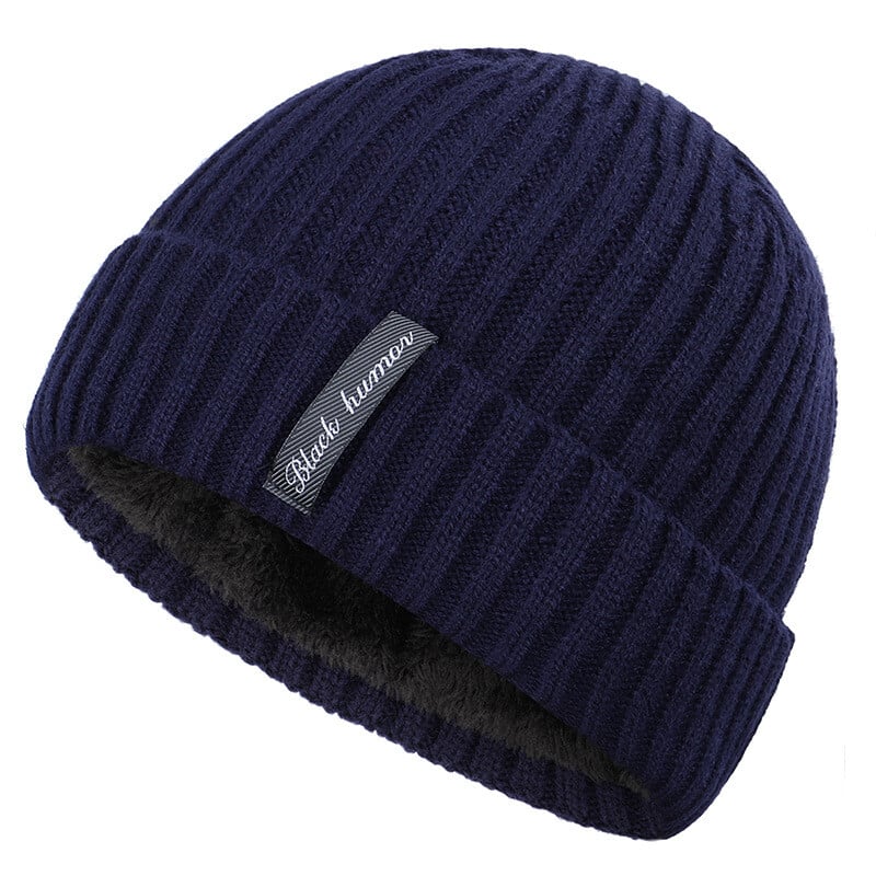 Új uniszex betűs meleg téli sapkák Stílusos szőrmével bélelt puha sapka vastag téli kötött sapkák férfiaknak és nőknek