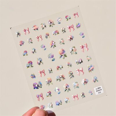 1 τμχ Αυτοκόλλητα 5D Relief Kawaii Lace Nail Art Sweet Cool Διακοσμητικά νυχιών με δικτυωτό ιαπωνικό αυτοκόλλητα αυτοκόλλητα αξεσουάρ DIY