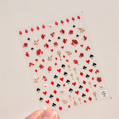 1 τμχ Αυτοκόλλητα 5D Relief Kawaii Lace Nail Art Sweet Cool Διακοσμητικά νυχιών με δικτυωτό ιαπωνικό αυτοκόλλητα αυτοκόλλητα αξεσουάρ DIY