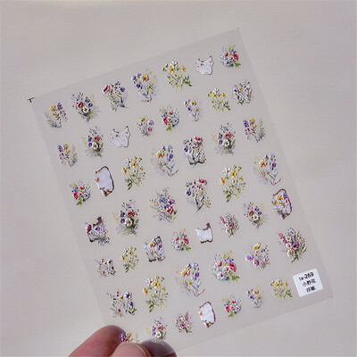 1 τμχ Αυτοκόλλητα 5D Relief Kawaii Lace Nail Art Sweet Cool Διακοσμητικά νυχιών με δικτυωτό ιαπωνικό αυτοκόλλητα αυτοκόλλητα αξεσουάρ DIY