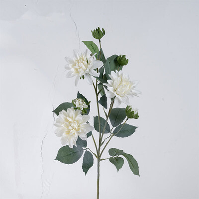 INS κλαδί ιαπωνικής ντάλιας με ψεύτικα φύλλα μετάξι Τεχνητά λουλούδια Διακόσμηση σπιτιού φωτογραφία διακόσμηση λουλουδιών σαλονιού