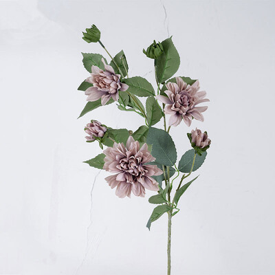 INS κλαδί ιαπωνικής ντάλιας με ψεύτικα φύλλα μετάξι Τεχνητά λουλούδια Διακόσμηση σπιτιού φωτογραφία διακόσμηση λουλουδιών σαλονιού