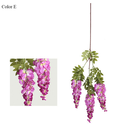 3 Πιρούνια/ κλαδί Long Wisteria Τεχνητά λουλούδια με πράσινα φύλλα για διακόσμηση δωματίου γάμου flores artificiales διακόσμηση γιρλάντα