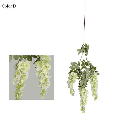3 Πιρούνια/ κλαδί Long Wisteria Τεχνητά λουλούδια με πράσινα φύλλα για διακόσμηση δωματίου γάμου flores artificiales διακόσμηση γιρλάντα