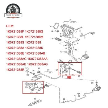 6283000047 1K0721261L Допълнителен цилиндър на съединителя за VW Jetta Golf V VI EOS Touran Skoda Octavia Superb 2 Audi A3 A1 TT Q2 Seat Altea